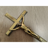 Crucifix antique en laiton 8031 en alliage de zinc pour ornements de cercueil en bois et décoration de croix