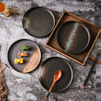 Japanisches und Koreanisches Gastronomiegeschirr - Keramik-Flachteller für Steak, Pasta, Frühstück, Kuchen und Westliche Gerichte