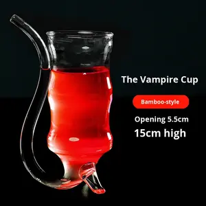 Verre à vin rouge créatif Mxmade <span class=keywords><strong>Vampire</strong></span>, verre résistant à la chaleur, résistant aux hautes températures, soufflé à la main, <span class=keywords><strong>paille</strong></span> transparente filtrée - Product Image 6