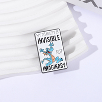 Broche en émail « Ma Handicap Invisible N'est Pas Imaginaire » Dragon Bleu, Broche de Santé Mentale, Badge de Revers, Bijoux Cadeaux pour Amis