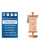 Support de plaque en bois de hêtre personnalisé, mini-rouleau de papier japonais en bois, ornement de bureau, rouleau de papier suspendu en bois gravé, cadeau souvenir