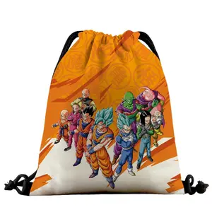 AL Anime Dragon-Balls Sac à cordon Goku Creative Shopping Sac de rangement à cordon Sac à dos en nylon à cordon