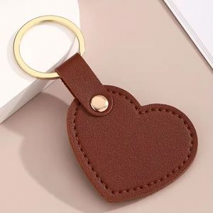 New Creative PU <b>Leather</b> Heart Keychain Simple Bag Pendant Cute Love Shape Couple Charm Fashion Accessories for Handbag Gift - Product Image 6