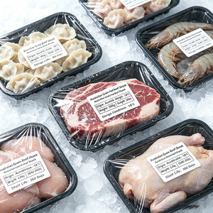 Custom Frozen Food <strong>Labels</strong> - Deep Freeze Adhesive For Meat Seafood Ice <strong>Cream</strong> Packaging - Product Image 1