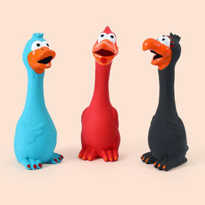 Suministro directo de fábrica Squeaker Latex <span class=keywords><strong>Dog</strong></span> <span class=keywords><strong>Toy</strong></span> para masticadores agresivos Juguetes interactivos para perros Forma de pato de pollo Juguetes para mascotas al por mayor - Product Image 1