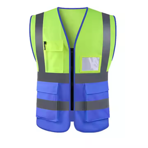 Gran oferta, logotipo personalizable, chaleco de seguridad de construcción de dos tonos, chaqueta multibolsillo, alta visibilidad, ropa de trabajo reflectante de algodón - Product Image 4
