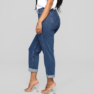 Personalizado premium lavado elástico apretado <span class=keywords><strong>jeans</strong></span> de mamá - Product Image 3