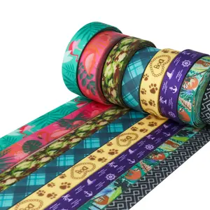 Gacent Factory Custom wasserdichtes Tpu Pvc beschichtetes bedrucktes elastisches Gurtband für Haustier halsband und Hunde leine Custom Nylon Gurtband