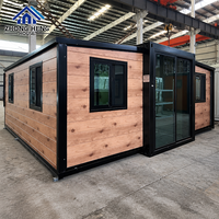 Villa modulaire préfabriquée à double aile certifiée CE RoHS SAA WaterMark UL, idéale pour hôtel, maison, bureau, entrepôt, en acier moderne extensible