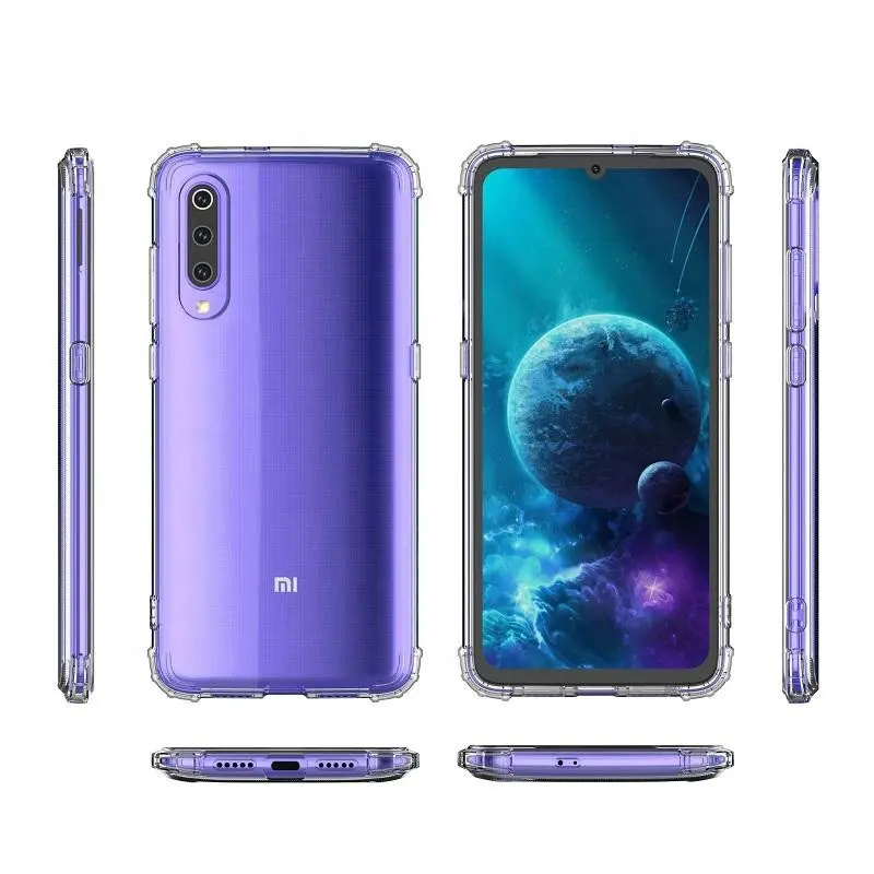 Soft Clear Silicone Cases for Xiaomi Mi 9 SE A3 Lite 9T CC9E CC9 A2 6X Play Note 10 Pro Shockproof Cover for Redmi Note 8 8t K20