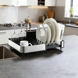 <span class=keywords><strong>Escurridor</strong></span> <span class=keywords><strong>de</strong></span> <span class=keywords><strong>platos</strong></span> extensible para mostrador <span class=keywords><strong>de</strong></span> cocina, base <span class=keywords><strong>de</strong></span> ABS impermeable y marco <span class=keywords><strong>de</strong></span> acero inoxidable - Product Image 3