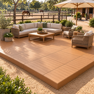 Plancher de terrasse extérieur modulaire préfabriqué en WPC avec piédestal réglable en acier galvanisé, étanche, pour projets hôteliers - Product Image 4
