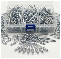Kit d'assortiment de rivets à pression en aluminium/acier, 630 pièces, 1/8 ", 5/32 ", 3/16" |   Rivets aveugles à tête dôme en 5 tailles. Tête en aluminium avec acier