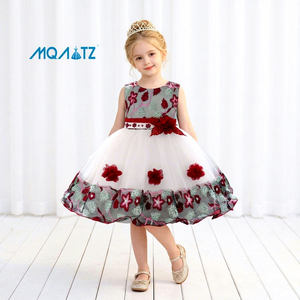 MQATZ Nouveau Style, Robes en Satin <span class=keywords><strong>pour</strong></span> Filles, <span class=keywords><strong>Jupe</strong></span> Bébé Fille avec Maille Évidée, Robe Tutu d'Anniversaire <span class=keywords><strong>pour</strong></span> Enfants <span class=keywords><strong>pour</strong></span> <span class=keywords><strong>Mariage</strong></span> Printanier L5045XZ - Product Image 3