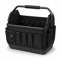 Sac à outils portable BONITA, robuste, à ouverture supérieure, pour électriciens, avec poignée en métal, base moulée, 12+ compartiments, outils professionnels