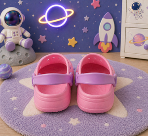 Sandali piatti da donna rosa con design gatto cartone animato, scarpe estive slip-on in PVC con punta tonda e intersuola in EVA, senza talloniera - Product Image 3