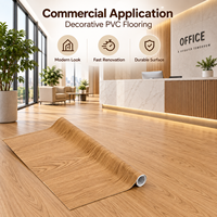 Selbstklebende PVC-Bodenbelagsrolle 4mm Holzoptik Abzieh- und Aufkleb-Bodenbelag für Zuhause Büro Gewerbliche Innenräume