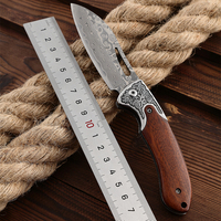 Couteau pliant multifonctionnel EDC de haute qualité Bochen, en acier damas, avec manche en bois, pour la chasse, la survie, couteau de poche