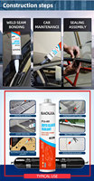 BOLIJIA Pâte d'apprêt adhésive polyuréthane à faible teneur en COV 600ml pour usage transport et construction