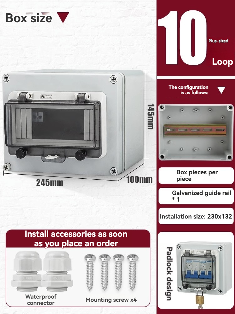 Caja de 10 circuitos - tamaño grande