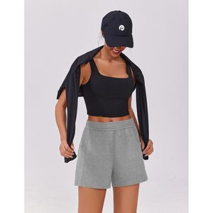 FOXA Athletic Sweat Shorts Women High Waisted Comfy Drawstring Casual <b>Lounge</b> Shorts With Pockets - Product Image 4