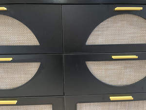 خزانة أدراج خشبية مع ديكور من الخيزران، أثاث بتصميم إبداعي، خزائن جانبية وخزائن بوفيه لغرفة المعيشة - Product Image 3