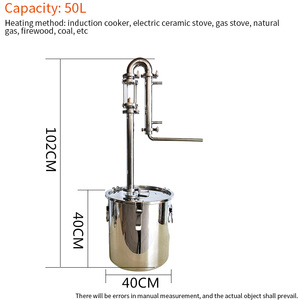 Thiết Bị Chưng Cất Nhỏ Bằng Thép Không Gỉ 50L 201 Máy Chưng Cất Rượu Ống Đồng Whisky Rượu Rum Và Vodka Vẫn - Product Image 6