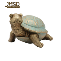 Statue de tortue en résine patinée effet bronze, figurine de tortue, technique de moulage, coquille verdigris, décoration de jardin chinoise B2B