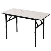 Table pliante rectangulaire portable pour l'intérieur et l'extérieur, longue table à manger blanche pliable pour salle à manger