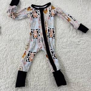 Детский комбинезон-ромпер из бамбуковой вискозы с длинным рукавом, на двусторонней молнии - Product Image 3