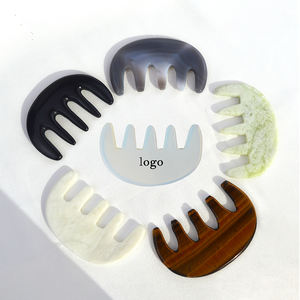 Peine Bian Stone Guasha para masaje del cuero cabelludo, herramienta de raspado de piedra para el crecimiento del cabello, aliviar dolores de cabeza, tensión muscular - Product Image 6