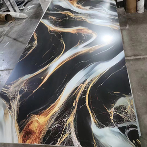 Bán buôn cao cấp đá cẩm thạch tấm PVC cao bóng UV bảng điều chỉnh trong 2 mét 3 mét Độ dày trong nhà tường trang trí Kích thước cuộn - Product Image 3