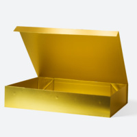 Grande boîte cadeau haut de gamme avec logo personnalisé, papier de carton pliable en or, stratification mate, gaufrage, estampage de feuille d'or et UV pour grande boîte