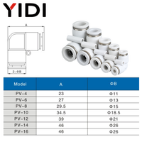 Raccords pneumatiques de marque PV YIDI, coude isodiamétrique en caoutchouc nitrile, plastique, métal, raccord rapide pour tuyau, connecteur d'angle 1,5 MPa