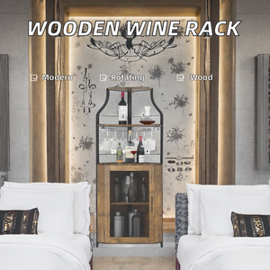 Wholesale Industrial <b>Corner</b> <b>Bar</b> Cabinet | Rustic Wood Liquor Storage Wine Rack Indian Supplier - Product Image 2