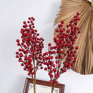 MW61204 Décoration <span class=keywords><strong>de</strong></span> la maison Noël <span class=keywords><strong>Houx</strong></span> Fruits rouges Simulation <span class=keywords><strong>de</strong></span> mariage Fleurs Vente en gros - Product Image 2