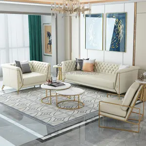 舒适面料真皮金色沙发腿亚麻沙发床弧形沙发客厅家具沙发套装客厅