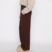Nouveau tissu côtelé léger et hautement extensible 90% rayonne 10% Spandex pantalon de survêtement à jambe droite pour femme