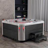 Jacuzzi Cuadrado para 4 Personas en Oferta, Piscina de Hidromasaje Familiar de Acrílico con Diseño Cuadrado para Uso en el Jardín