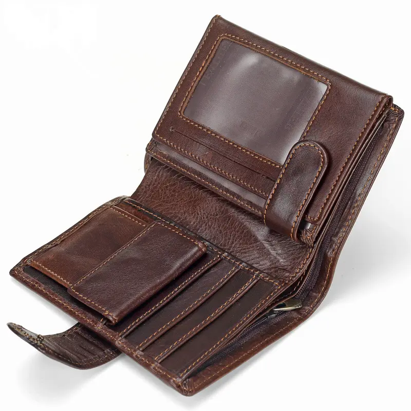 Multi-functional Large Capacity Genuine Leather Wallet Vintage Luxury Men Wallet Card Holders