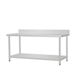 VICTORY KITCHEN Heavy-Duty 201/304 Stainless Steel <b>Working</b> <b>Table</b>/Bench Worktable Backsplash Commercial Kitchen Hotel Restaurant - Product Image 2