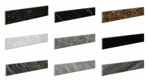 Rodapié de porcelana gris oscuro con efecto mármol <span class=keywords><strong>blanco</strong></span> craquelado para el hogar, rodapié de porcelana con aspecto de mármol pulido brillante para pasillo - Product Image 6