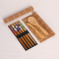 Ensemble d'outils à sushi japonais compact ESTICK avec baguettes, tapis en bambou, cuillère, couteau pour la préparation de rouleaux et de boulettes de riz aux algues