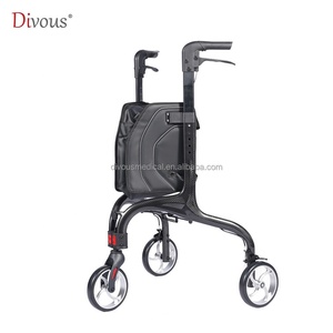 Mini Carbon Fiber Ultralight <b>Walker</b> <b>Disabled</b> Aids 3 Wheeler Elderly Walking Aids with Bag - Product Image 1