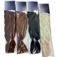 Extensions de cheveux tressés Jumbo 48" 180g, synthétiques, pré-étirées, pour tressage à l'eau chaude, pour femme