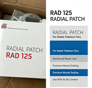 SL Heavy‑Load RAD 125 Patch de réparation radial pour pneus, vulcanisation à froid, accessoire pour atelier de réparation de pneus de camions, poids lourds et bus - Product Image 6