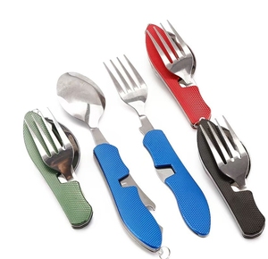 Couteaux pliants multifonctionnels d'extérieur Fourchettes Ustensiles de camping Fourchettes portables et détachables Cuillères Couteaux à fruits Couteaux suisses - Product Image 3