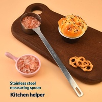 Cangkir Ukur Stainless Steel 1/4 Cup Gagang Panjang Kokoh 60 ml Sendok Tunggal untuk Makanan Hewan Peliharaan