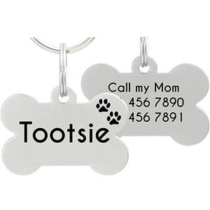 ID Tag Double Sided Laser In Acciaio Inox Pet Dog Tag per il Cane Nome Inciso e Personalizzato Forma di Osso e Rotondo A forma di - Product Image 2