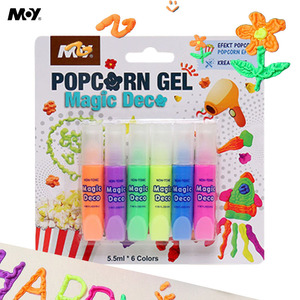 Stylos gel 3D gonflables non toxiques, 6 couleurs, marqueurs de peinture magiques DIY pour enfants, tissu, pierre, cartes, artisanat - Product Image 1